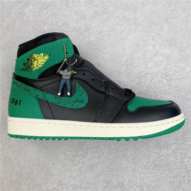 Men's Running Weapon Air Jordan 1 Black/Green Shoes 458 Men's Running Weapon Air Jordan 1 Black/Green Shoes 458